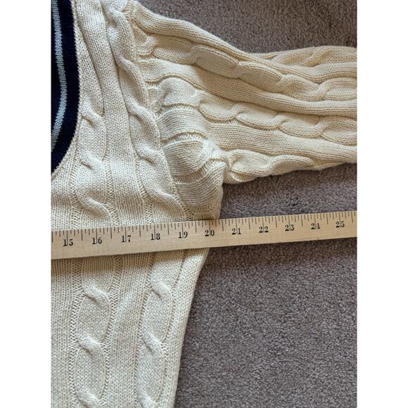 Polo Ralph Lauren Cricket Cable Knit Sweater Women's M Old Money Preppy Ivory - Picture 6 of 9